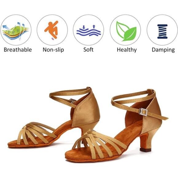 Elegant Gold Strappy Heels - Picture 4 of 8